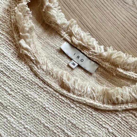 IRO Cream Tweed Shortsleeve Dorthy Top Size EU 36 - Picture 4 of 6